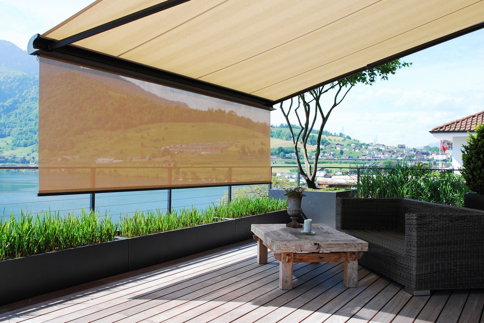 Toldo invisible con telon 2 por 1